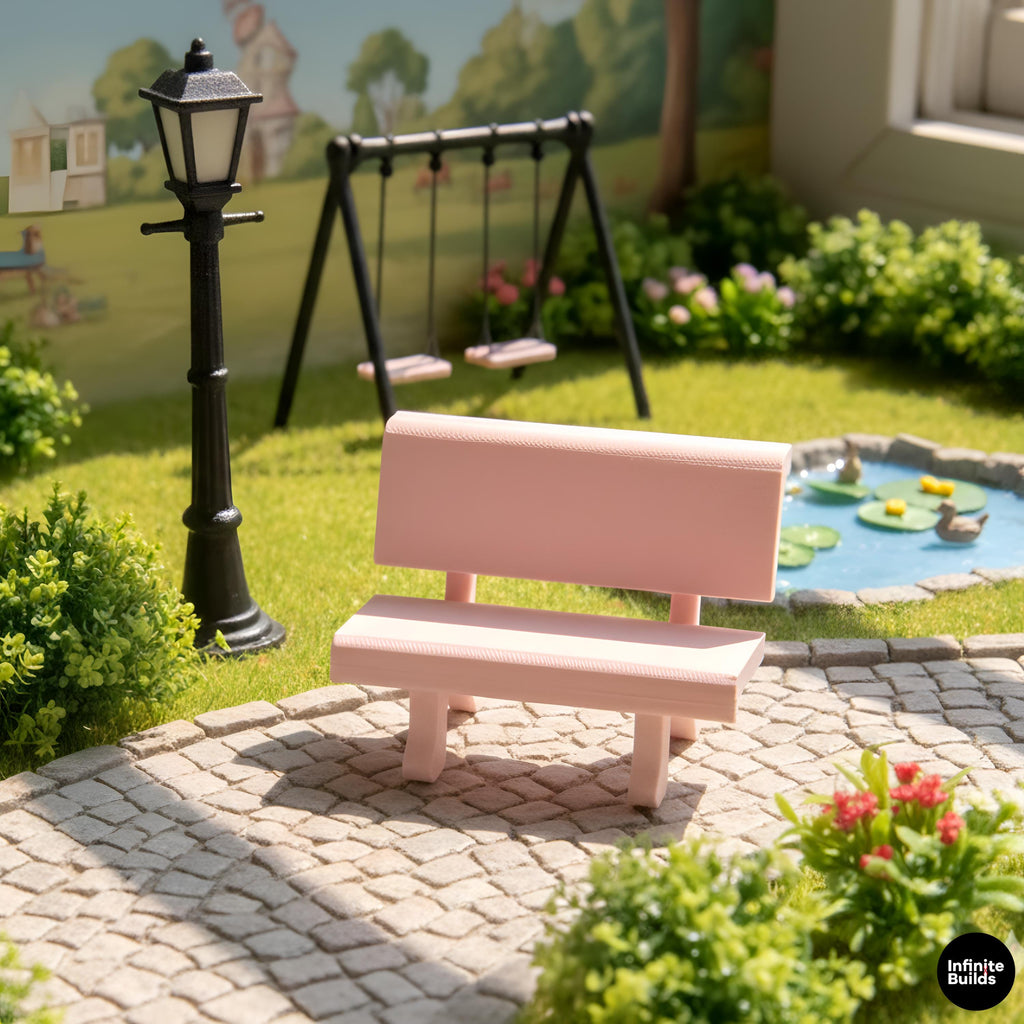 Smiski Mini Stone Bench 1:12 | 3D Printed Bench for Smiski | Miniature Park Chair | Smiski Display Decor