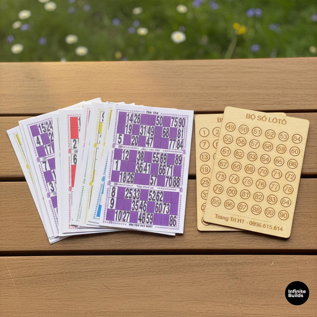 Mini Vietnamese Bingo Game Set | Lô Tô Việt Nam Miniature 1:12 | Dollhouse Game Accessory | Handmade Cultural Collectible from Vietnam