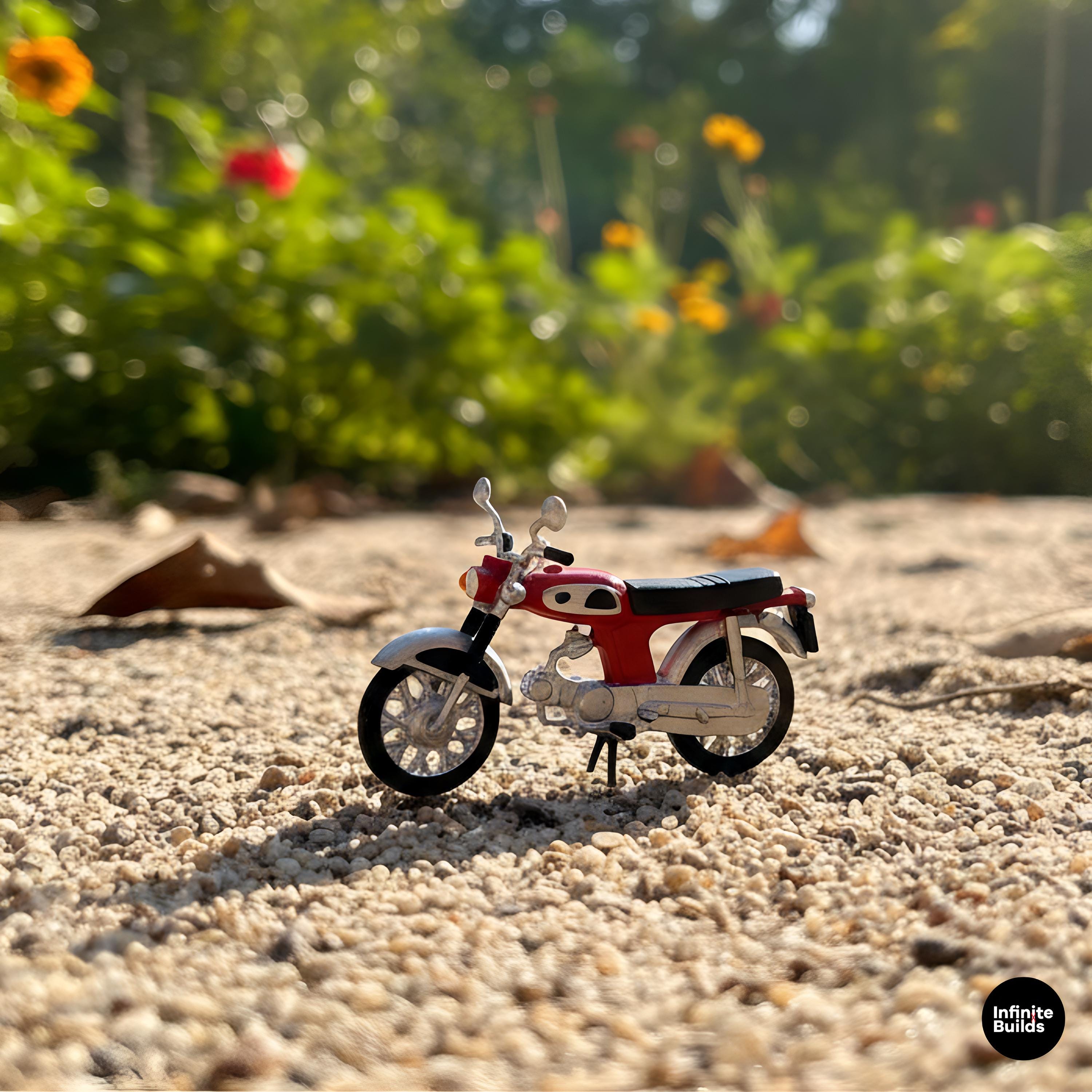 1:64 Scale Mini Motorcycle 12K Resin Model | High Detail 3D Printed Mini Bike | Handmade Collectible Display | Miniature Motorbike Model