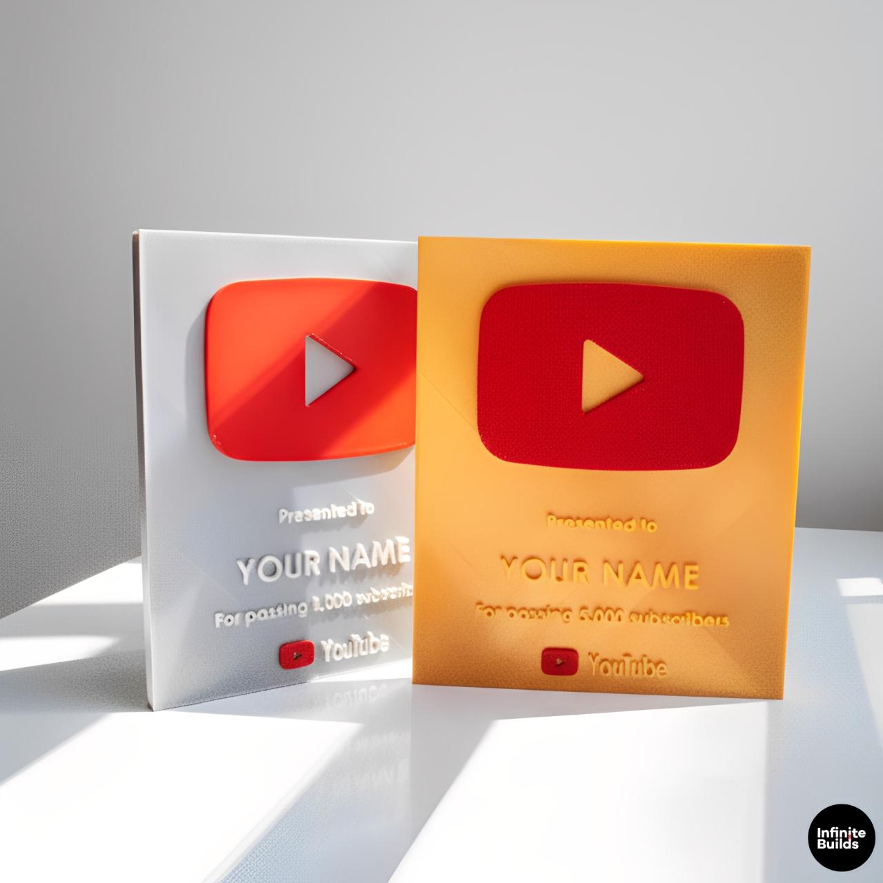 Custom YouTube Creator Award | Personalized  3D Printed Desk Decor | Personalized Award Gift | Content Creator Inspired | Milestone Gift