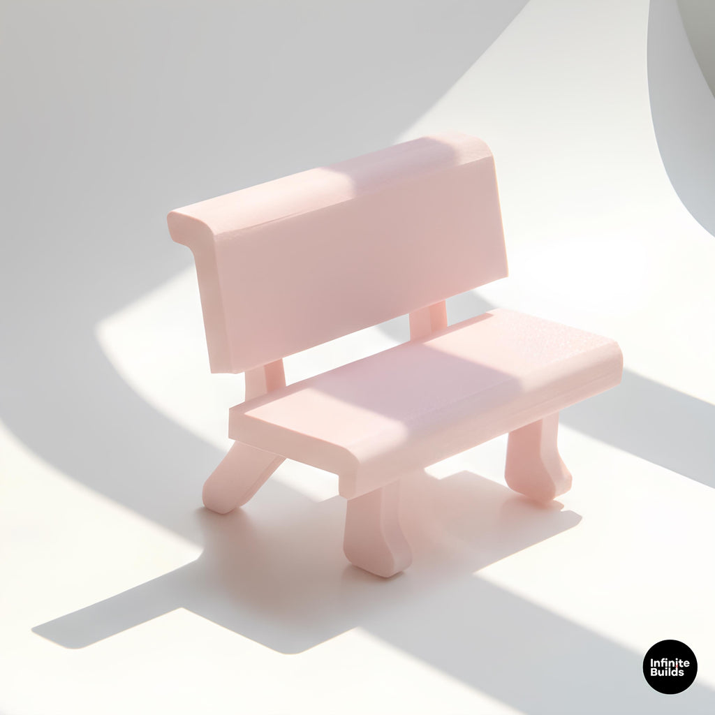 Smiski Mini Stone Bench 1:12 | 3D Printed Bench for Smiski | Miniature Park Chair | Smiski Display Decor