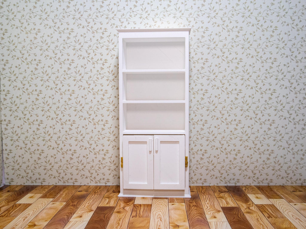 Miniature Classic Tall Bookshelf Set - 1:12 Scale Dollhouse Furniture