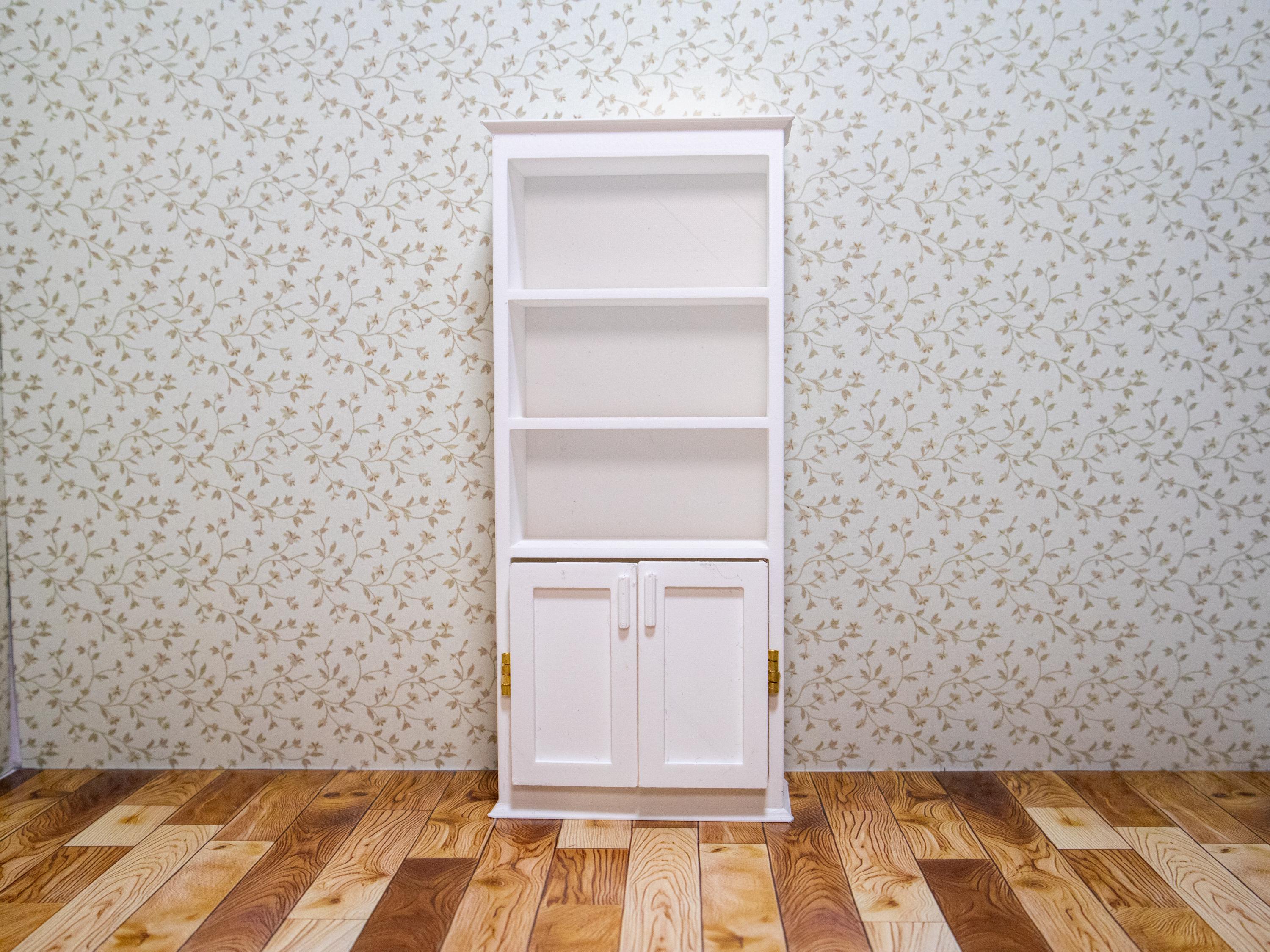 Miniature Classic Tall Bookshelf Set - 1:12 Scale Dollhouse Furniture