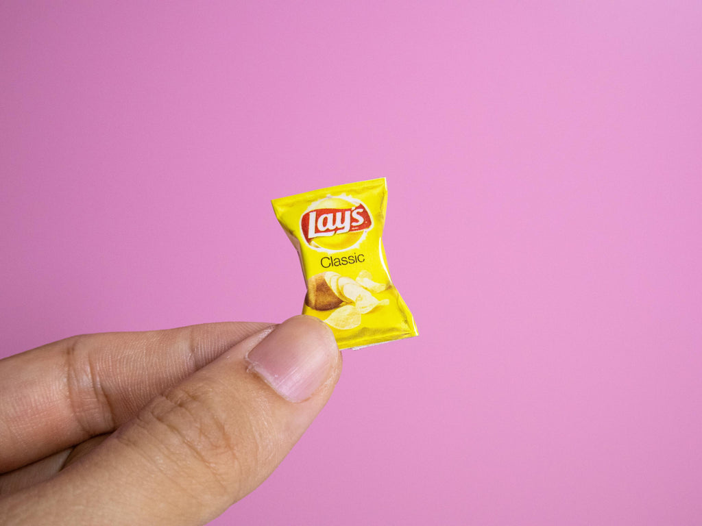 1:12 Mini Chips | Miniature Food | Mini Snacks | Dollhouse Accessories | Lightweight Paper | Mini Kitchen Food | Food Pantry