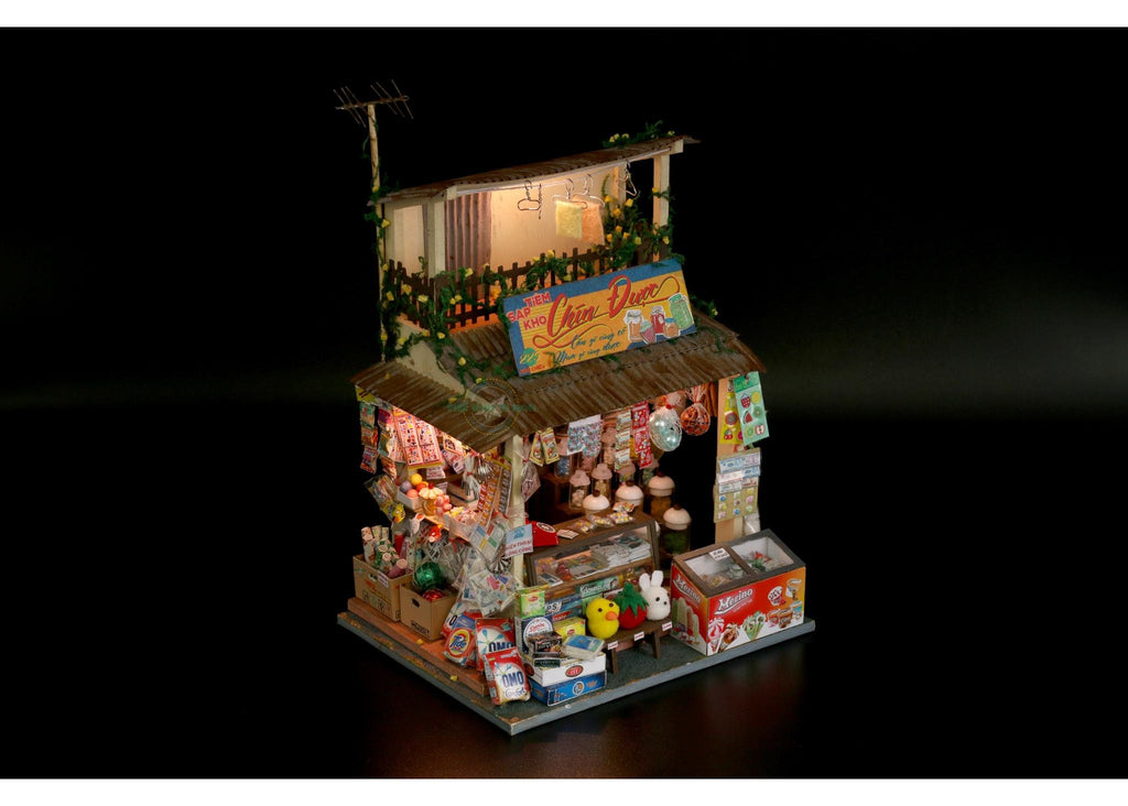 Miniature Vietnamese Convenience Store DIY Kit: Tiệm Sạp Khô Dollhouse Diorama