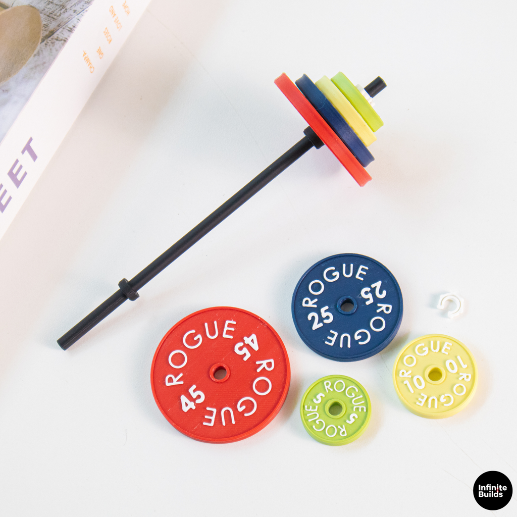 Mini Weight Plates Set 1:12 | Barbell & Plates Display | Gym Miniature Decor | Weight Plate Keychain Style | Gift for Fitness Lovers