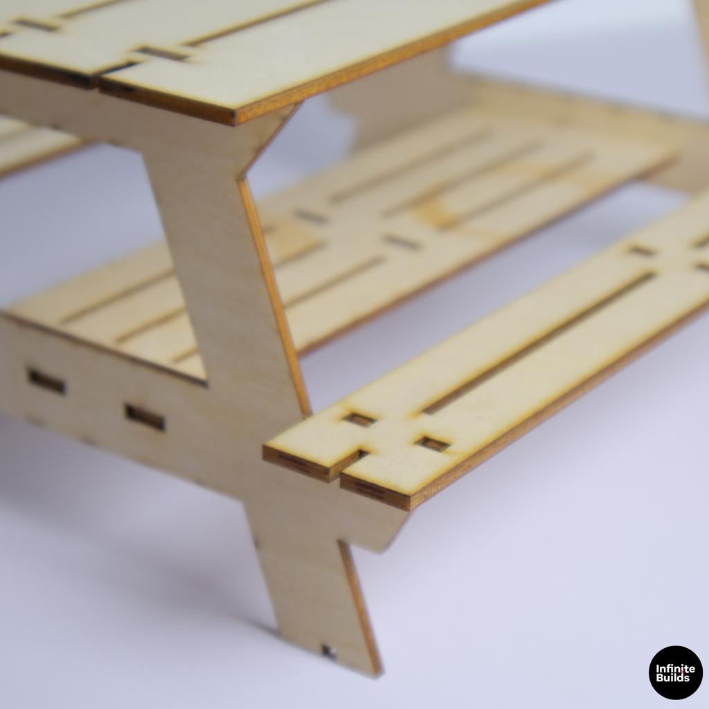Wooden Picnic Table Drink Holder