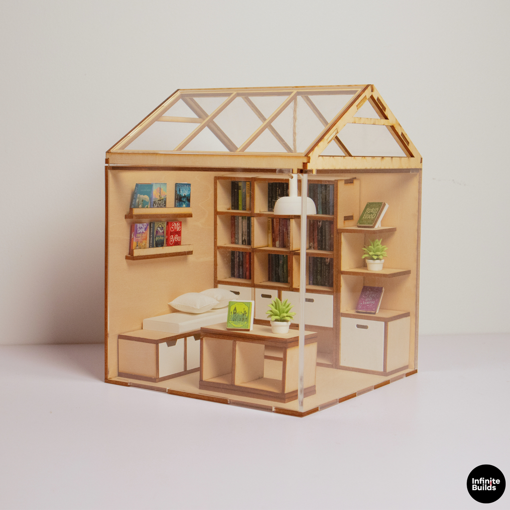 DIY Miniature Living Room Wooden Kit