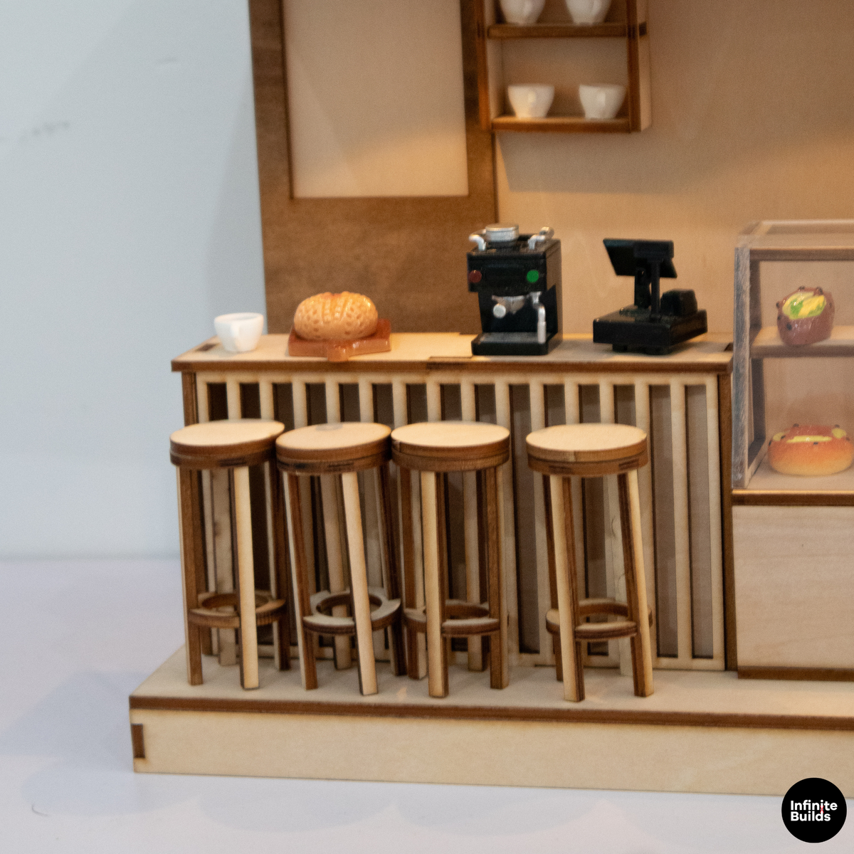 Infinite Coffee Laser Cut Wooden Miniature Kit 1:24