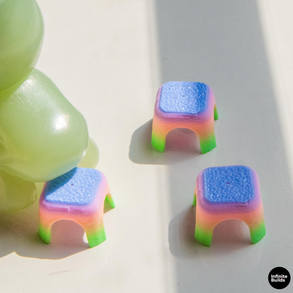 Smiski Mini Tea Stool | 1:12 Scale Mini Chair | Smiski Accessories | Tiny Furniture for Smiski Display & Desk Decor