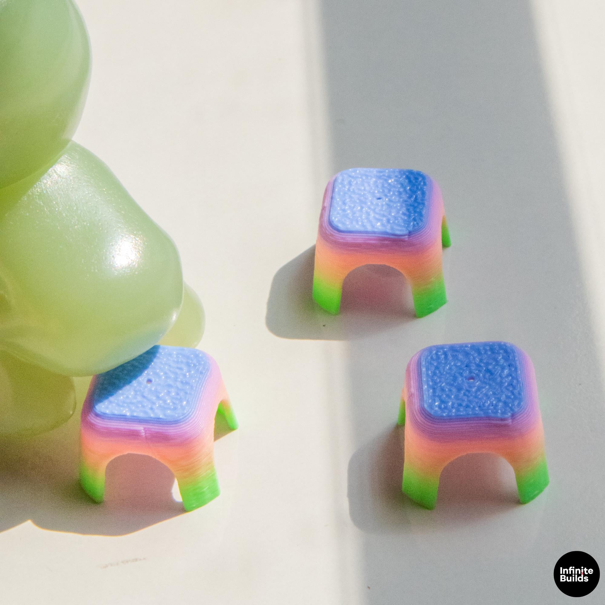 Smiski Mini Tea Stool | 1:12 Scale Mini Chair | Smiski Accessories | Tiny Furniture for Smiski Display & Desk Decor