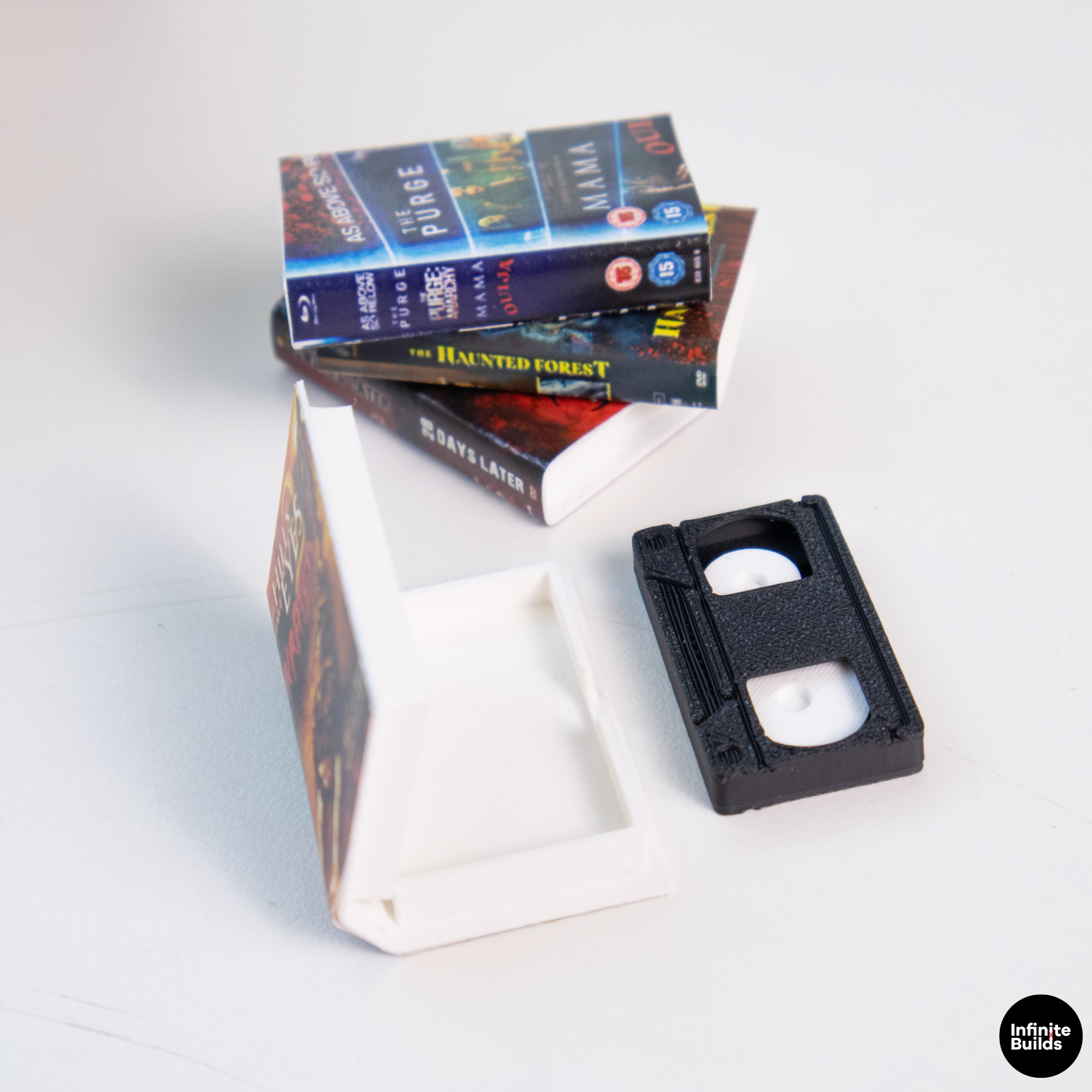 Mini VHS Display Shelf 1:12 | Retro Video Store Stand | Blockbuster Style Decor | Mini Movie Shelf | Collector Gift