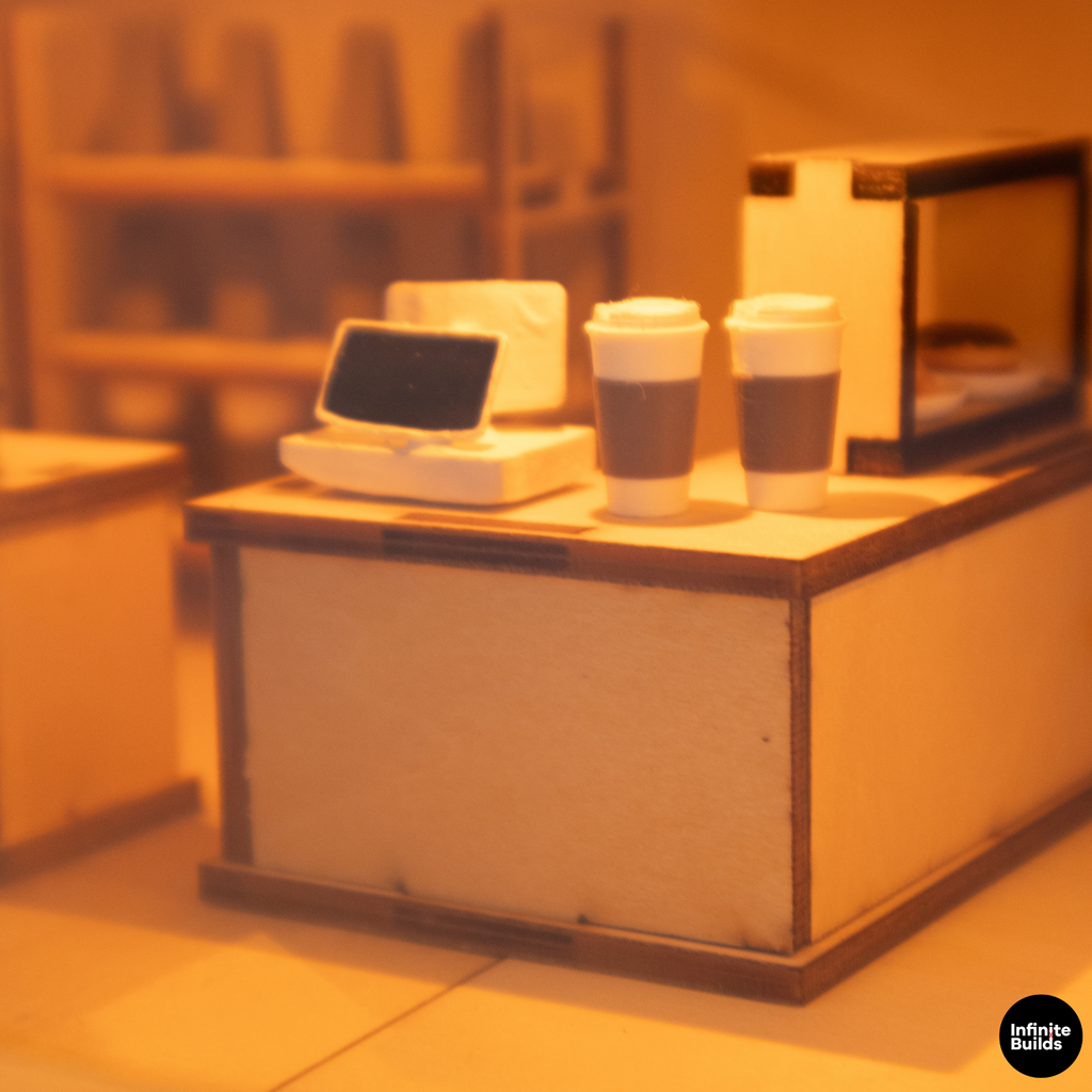 Modern Coffee Shop Miniature Kit 1:32