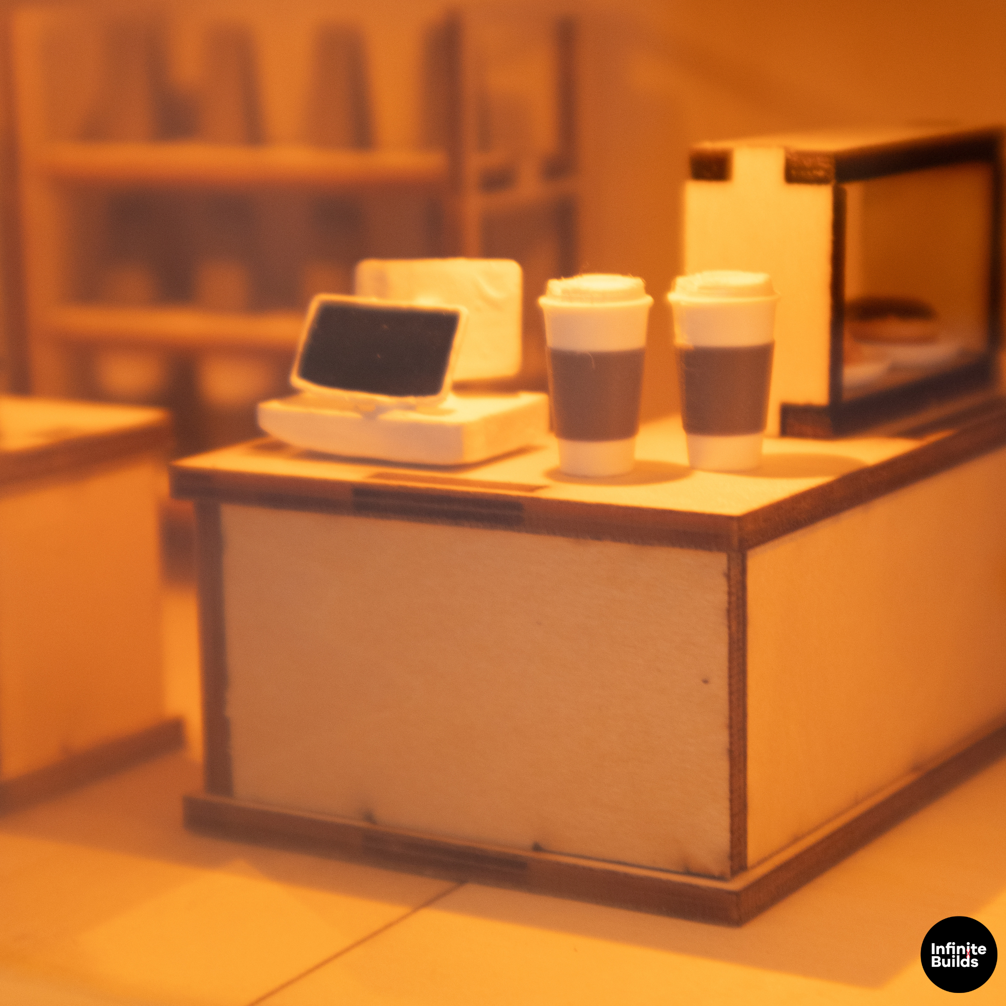 Modern Coffee Shop Miniature Kit 1:32
