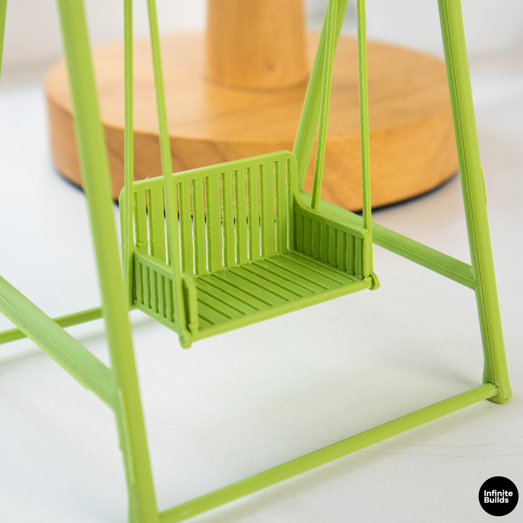 Smiski Swing Chair | Mini Dollhouse Swing | Tiny Garden Bench | Miniature Outdoor Furniture | Cute Display Decor
