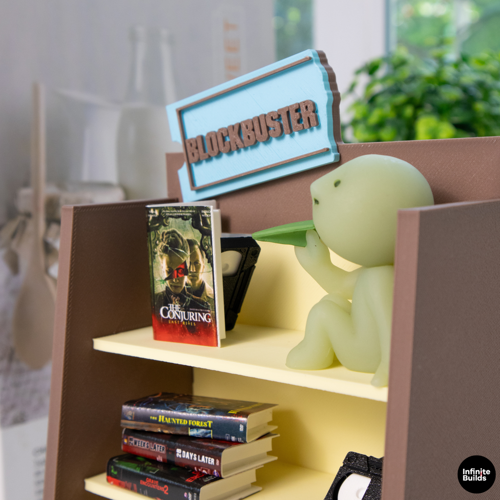Mini VHS Display Shelf 1:12 | Retro Video Store Stand | Blockbuster Style Decor | Mini Movie Shelf | Collector Gift