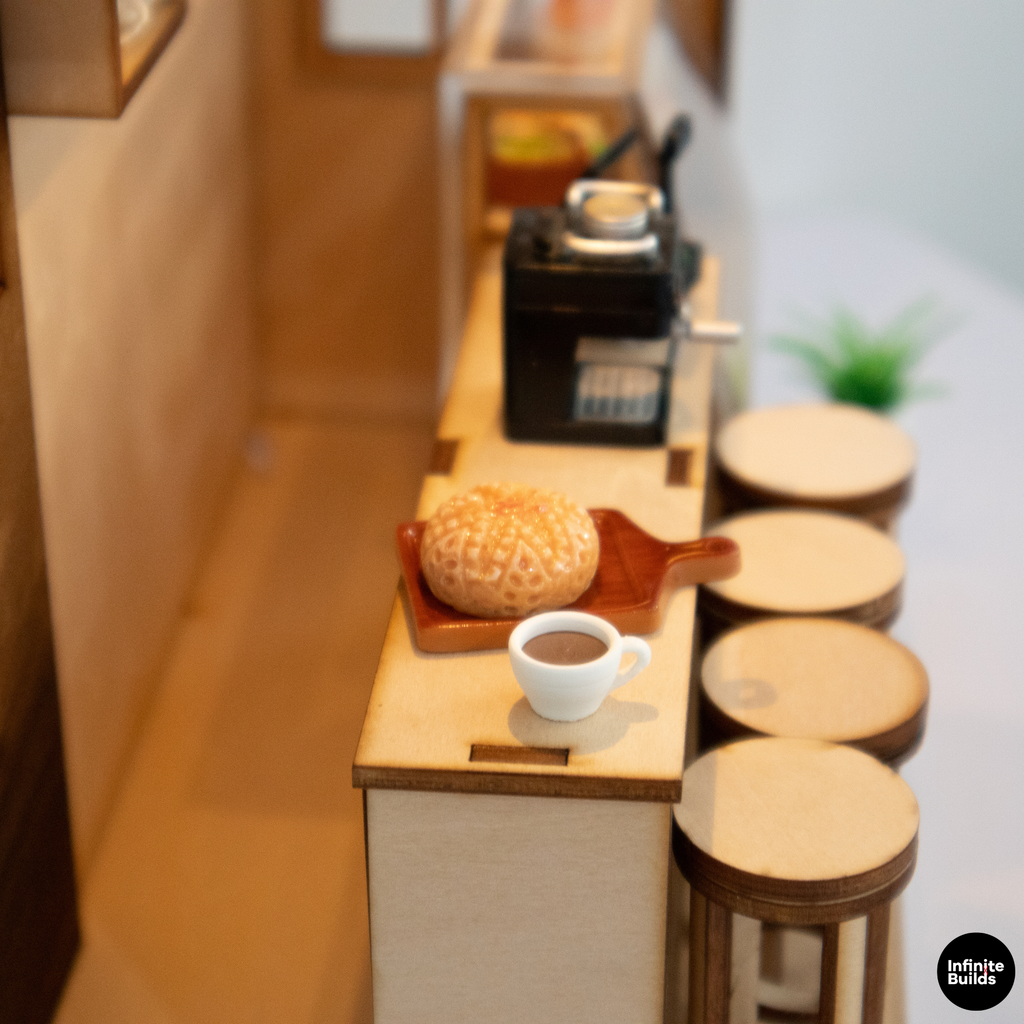 Infinite Coffee Laser Cut Wooden Miniature Kit 1:24