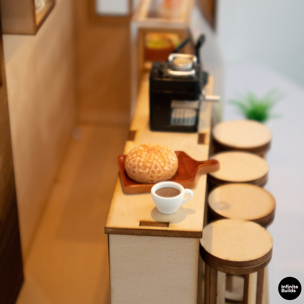 Infinite Coffee Laser Cut Wooden Miniature Kit 1:24