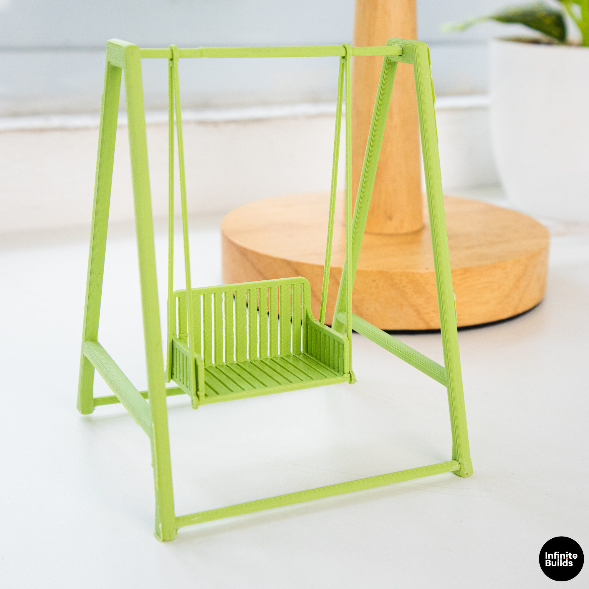 Smiski Swing Chair | Mini Dollhouse Swing | Tiny Garden Bench | Miniature Outdoor Furniture | Cute Display Decor