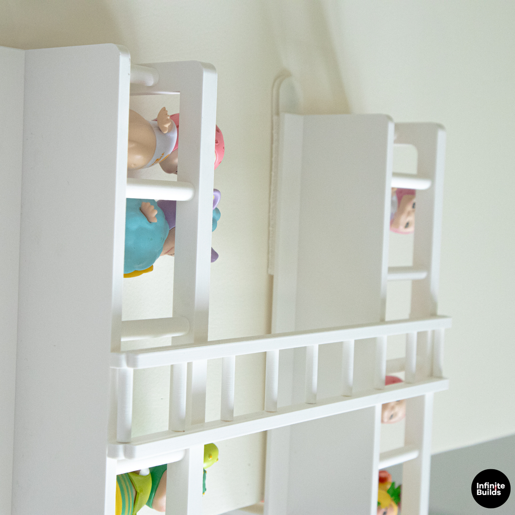 Corner Fire Escape Shelf for Smiski & Sonny Angel | Mini Wall Display with Ladder | Cute Figure Shelf Decor