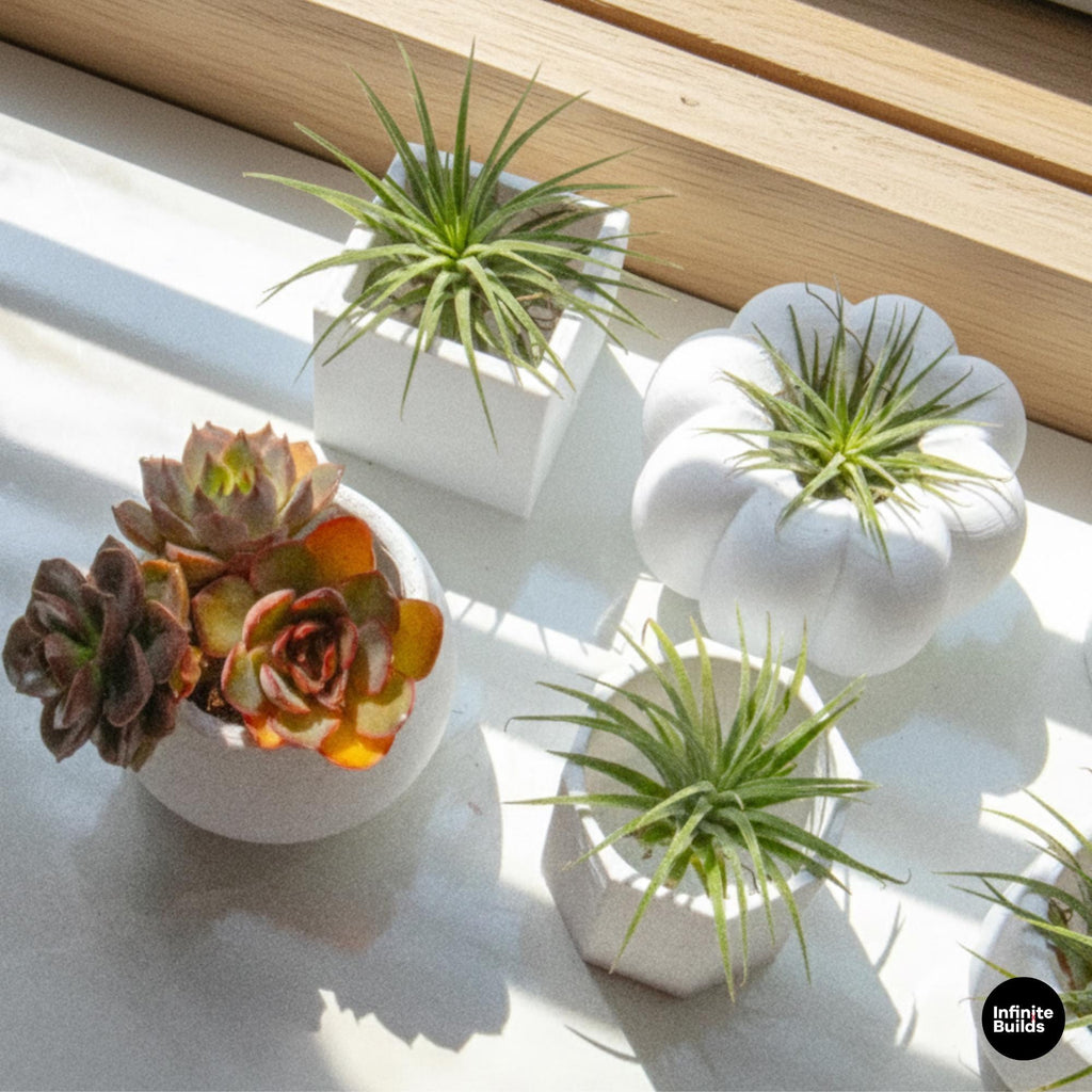 Wavy 3D Printed Plant Pot | Modern Ripple Planter 2.4–3 Inches | Minimalist Desk Decor | Air Plant Pot