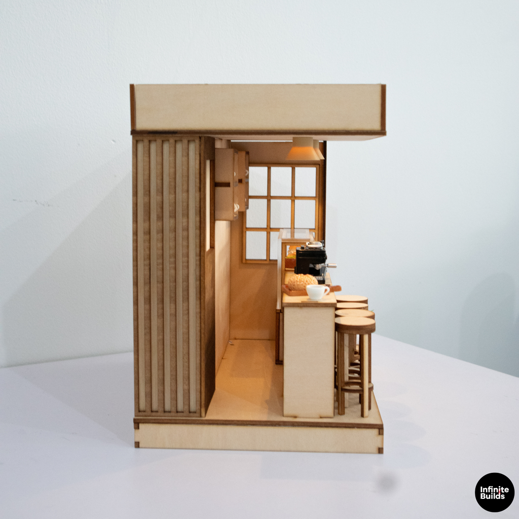 Infinite Coffee Laser Cut Wooden Miniature Kit 1:24