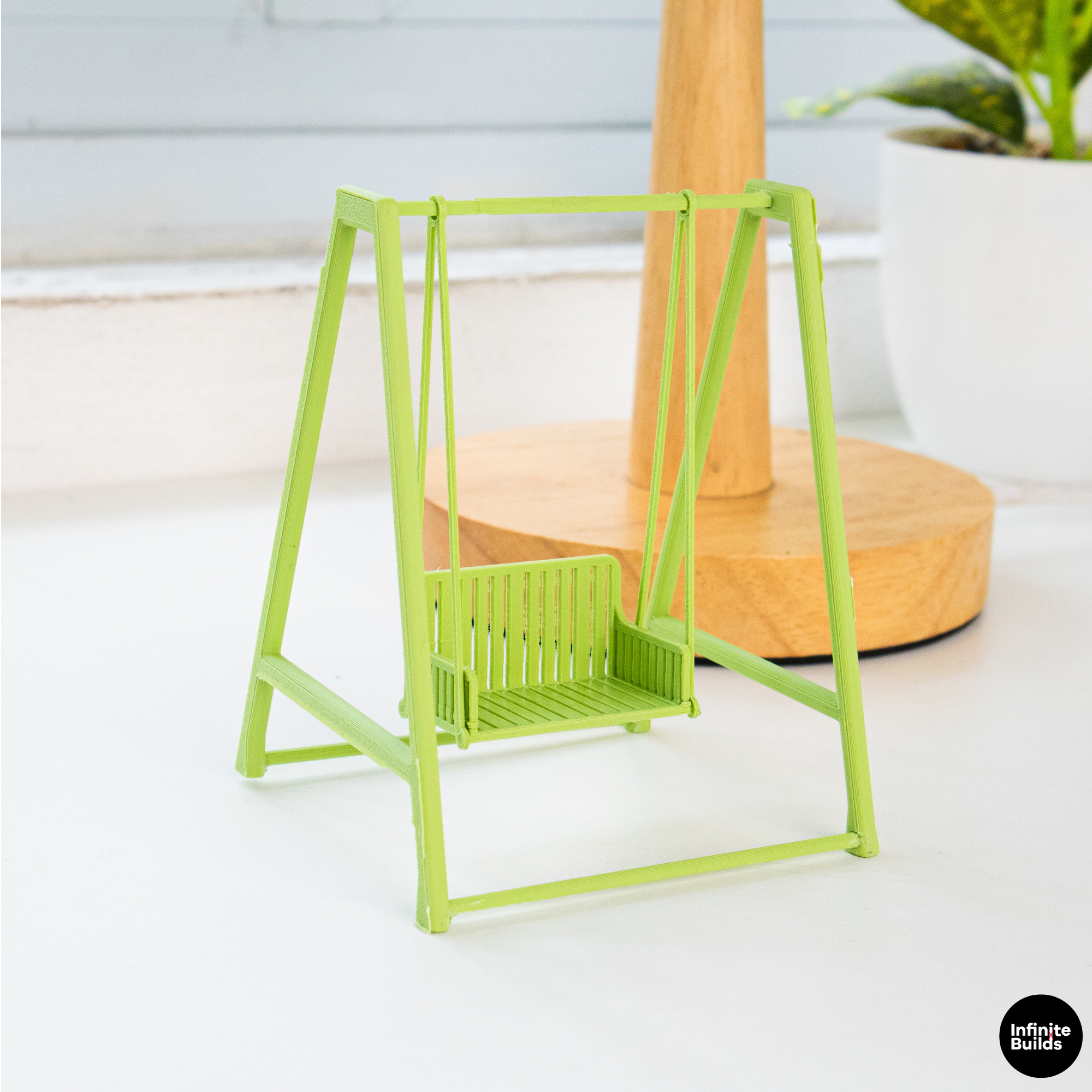 Smiski Swing Chair | Mini Dollhouse Swing | Tiny Garden Bench | Miniature Outdoor Furniture | Cute Display Decor