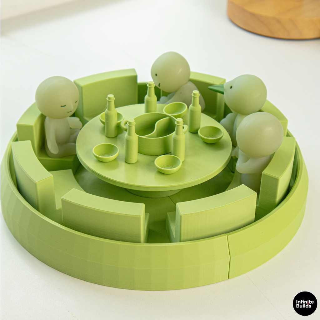 Mini Chinese Hot Pot Scene for Smiski | Smiski Display Shelf | Tiny Hotpot Table Set | Collector Decor