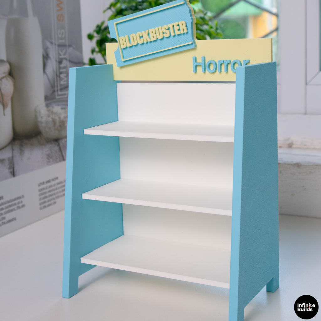 Mini VHS Display Shelf 1:12 | Retro Video Store Stand | Blockbuster Style Decor | Mini Movie Shelf | Collector Gift