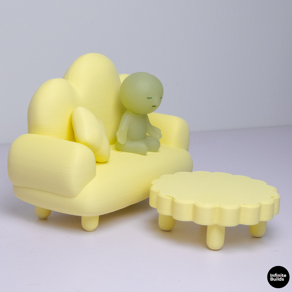 Smiski Cloud Mini Sofa & Coffee Table Set 1:12
