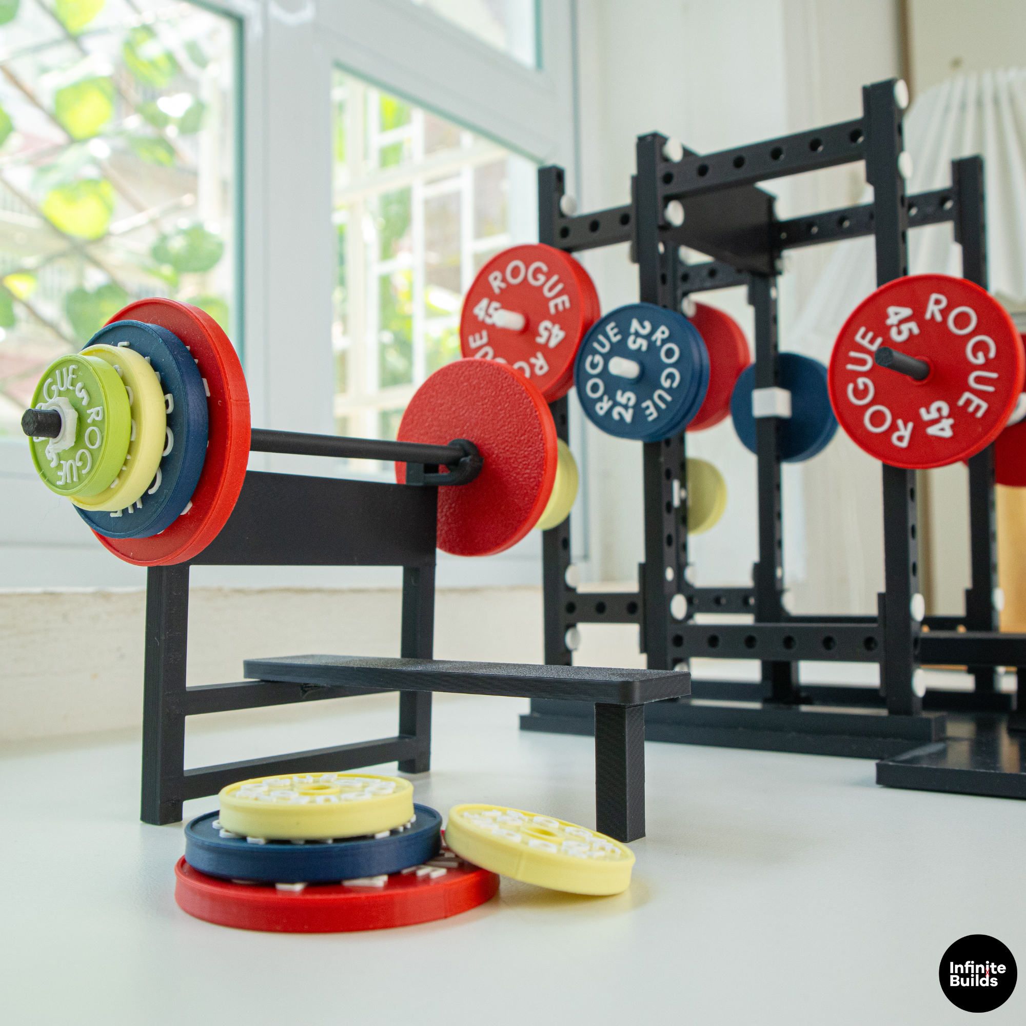Fitness Powerlifting PR Tracker | 1:12 Mini Gym Bench Press Set | Custom Personal Record Display | Dollhouse Gym Decor | Gift for Gym Lovers
