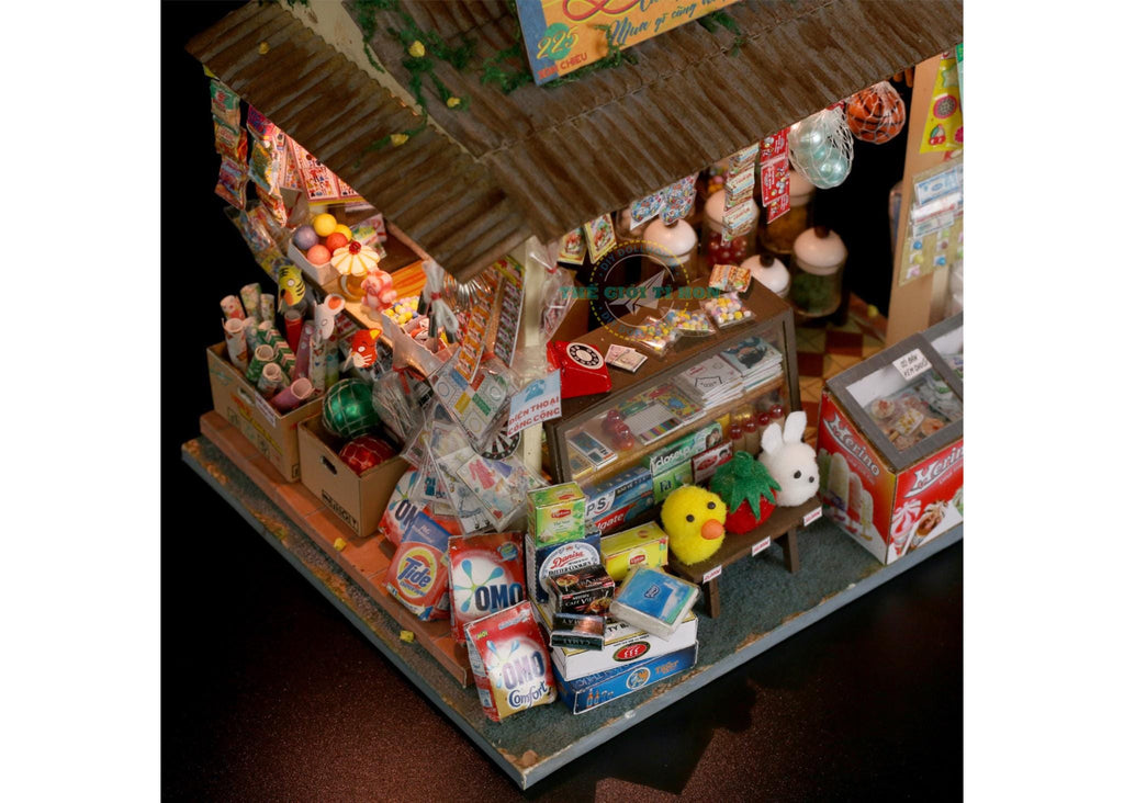 Miniature Vietnamese Convenience Store DIY Kit: Tiệm Sạp Khô Dollhouse Diorama
