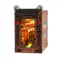 Hoi An Book Nook DIY Kit – Vietnamese Ancient Town Miniature, Wooden Bookshelf Insert with LED Light, Asian Diorama Craft Gift