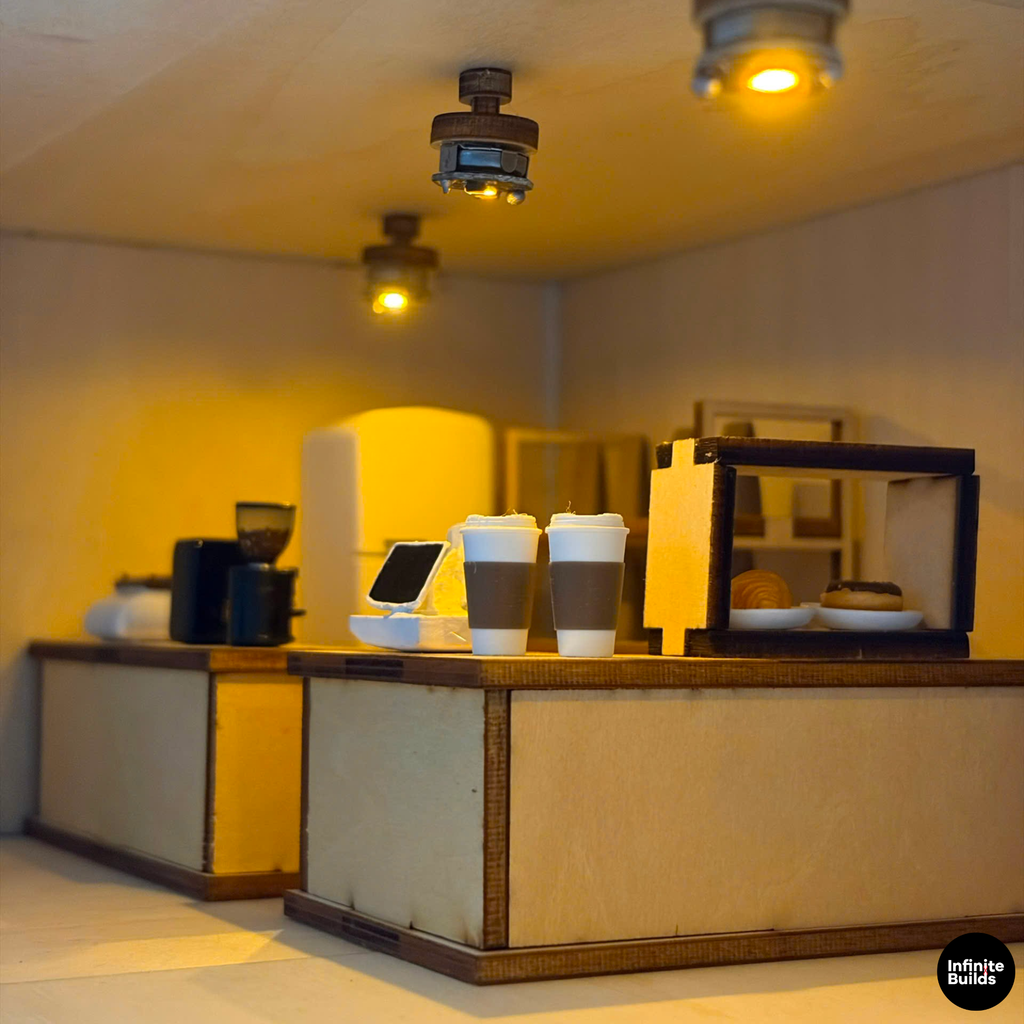 Modern Coffee Shop Miniature Kit 1:32