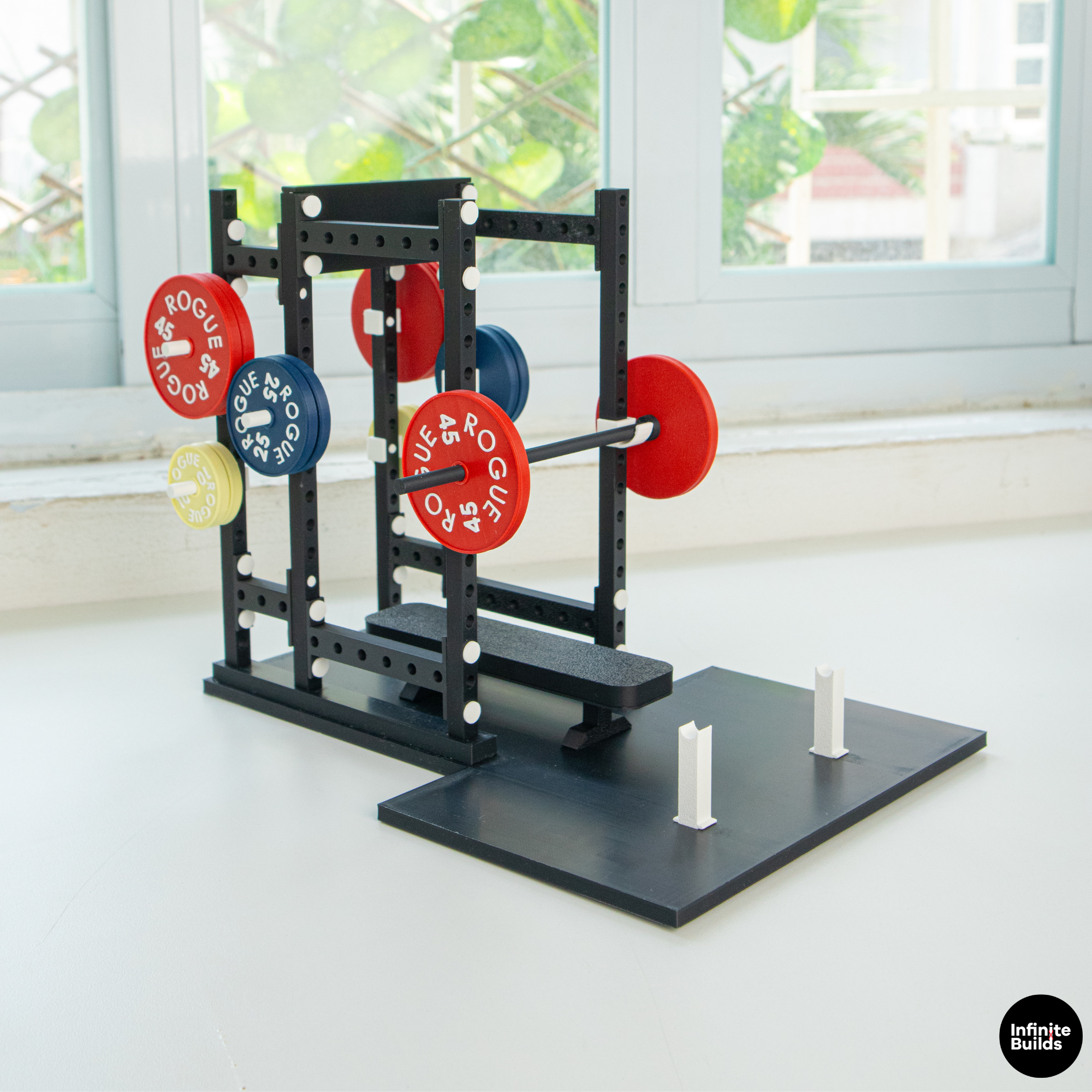 Fitness Powerlifting PR Tracker | 1:12 Mini Gym Bench Press Set | Custom Personal Record Display | Dollhouse Gym Decor | Gift for Gym Lovers