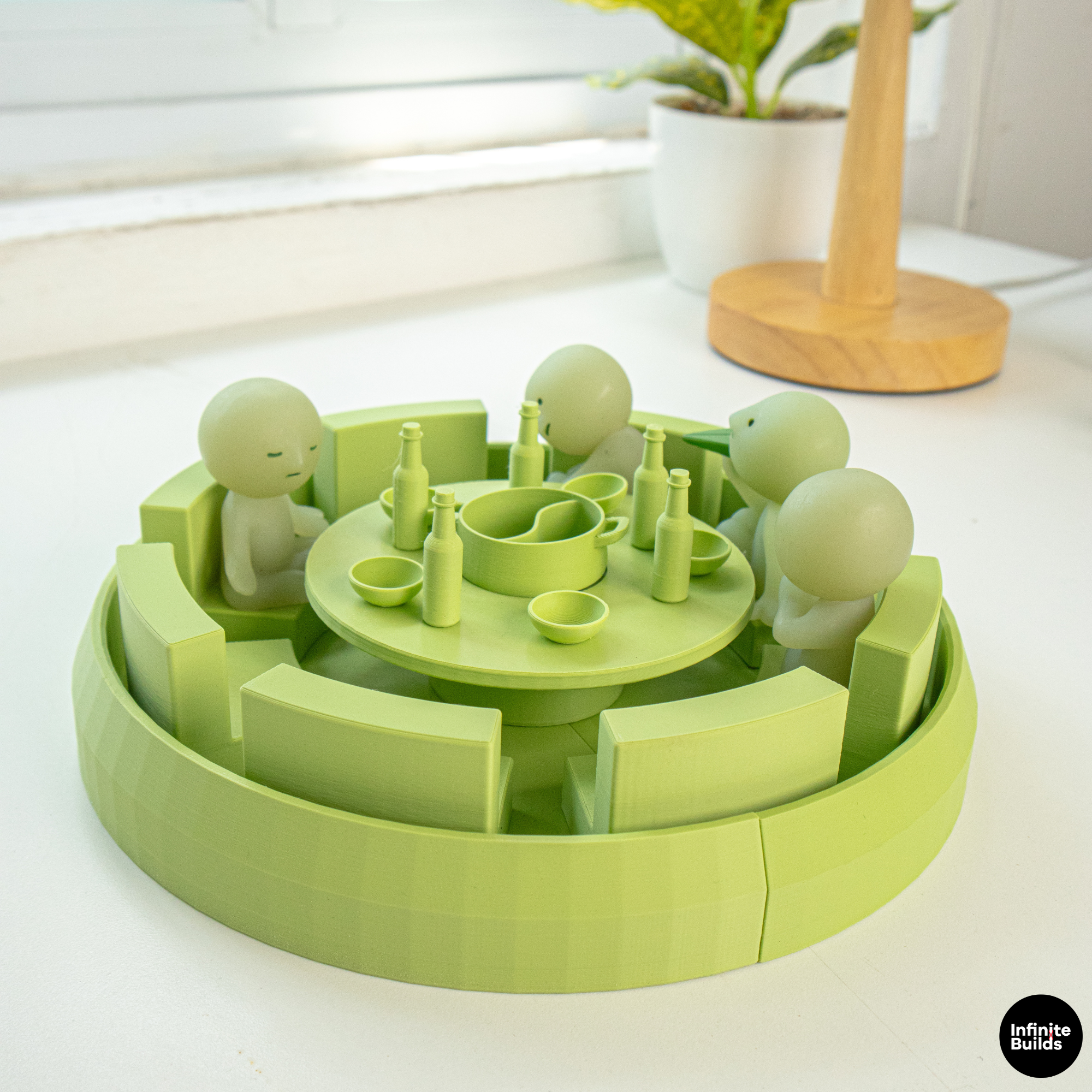 Mini Chinese Hot Pot Scene for Smiski | Smiski Display Shelf | Tiny Hotpot Table Set | Collector Decor