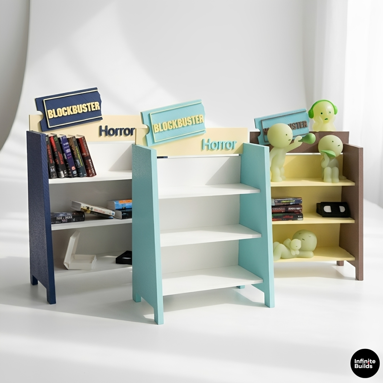 Mini VHS Display Shelf 1:12 | Retro Video Store Stand | Blockbuster Style Decor | Mini Movie Shelf | Collector Gift