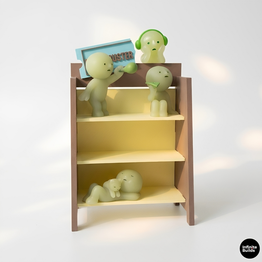 Smiski VHS Display Shelf | 1:12 Scale | Blockbuster Miniature Shelf | Smiski Display Stand | Custom Genre Shelf | Dollhouse Accessory