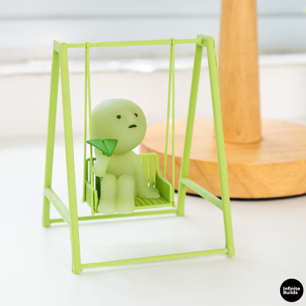 Smiski Swing Chair | Mini Dollhouse Swing | Tiny Garden Bench | Miniature Outdoor Furniture | Cute Display Decor