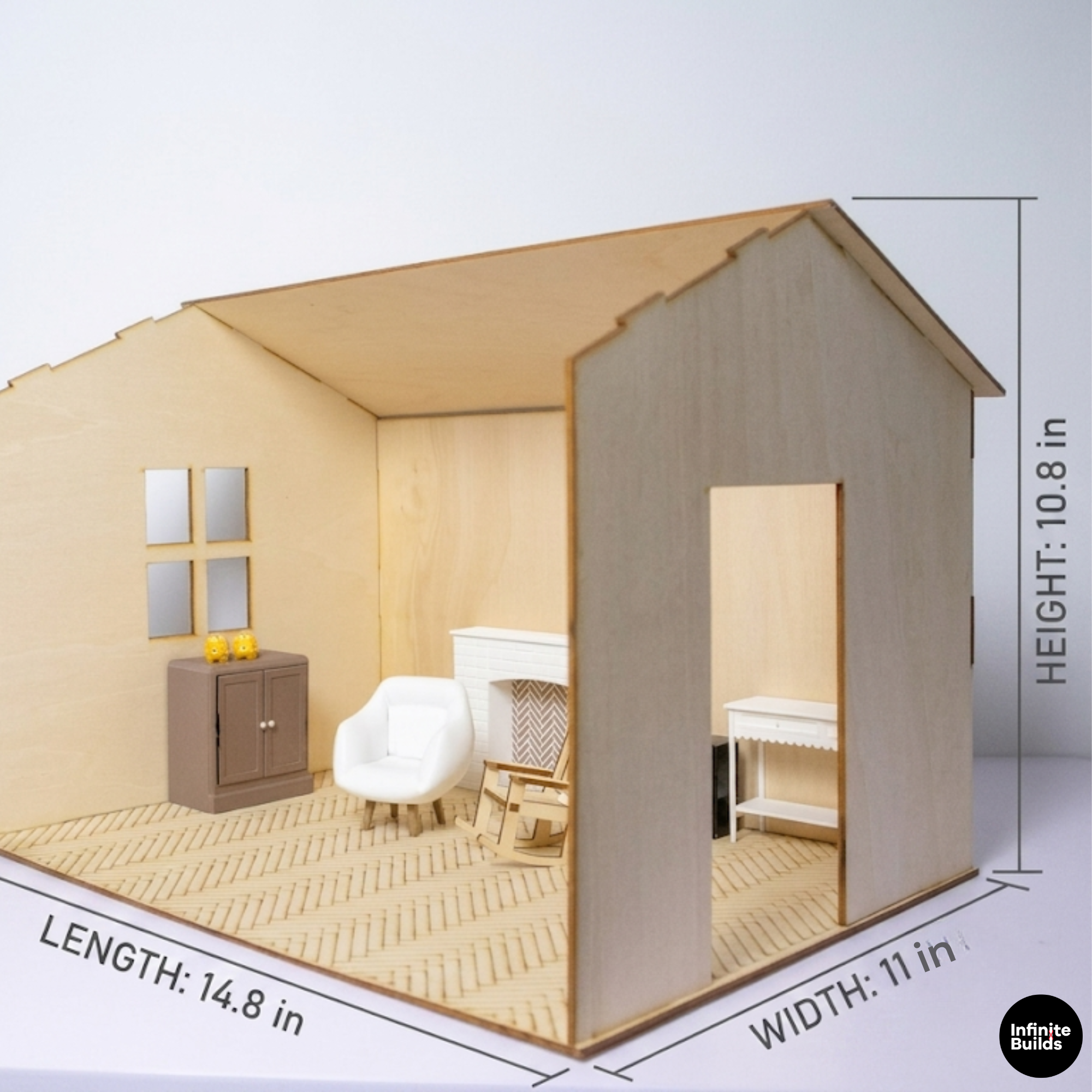 Miniature Room Backdrop 1:12 Wooden