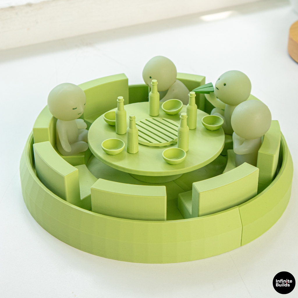 Mini Korean BBQ Display for Smiski | Tiny KBBQ Table Set | Smiski Display Shelf | Miniature Room Decor