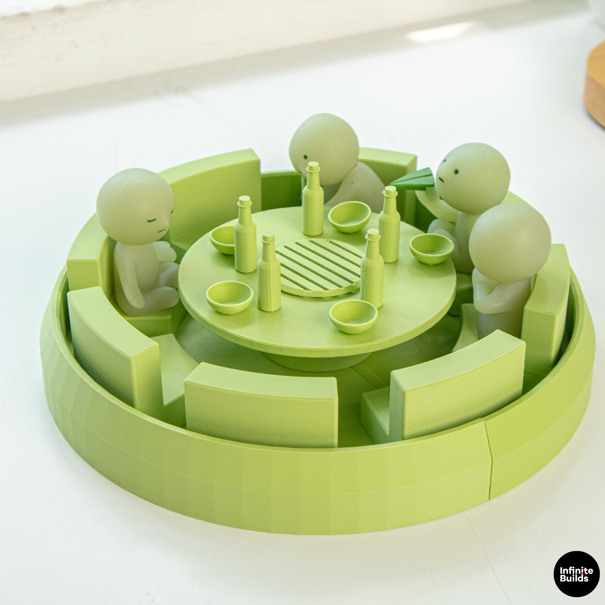 Mini Korean BBQ Display for Smiski | Tiny KBBQ Table Set | Smiski Display Shelf | Miniature Room Decor
