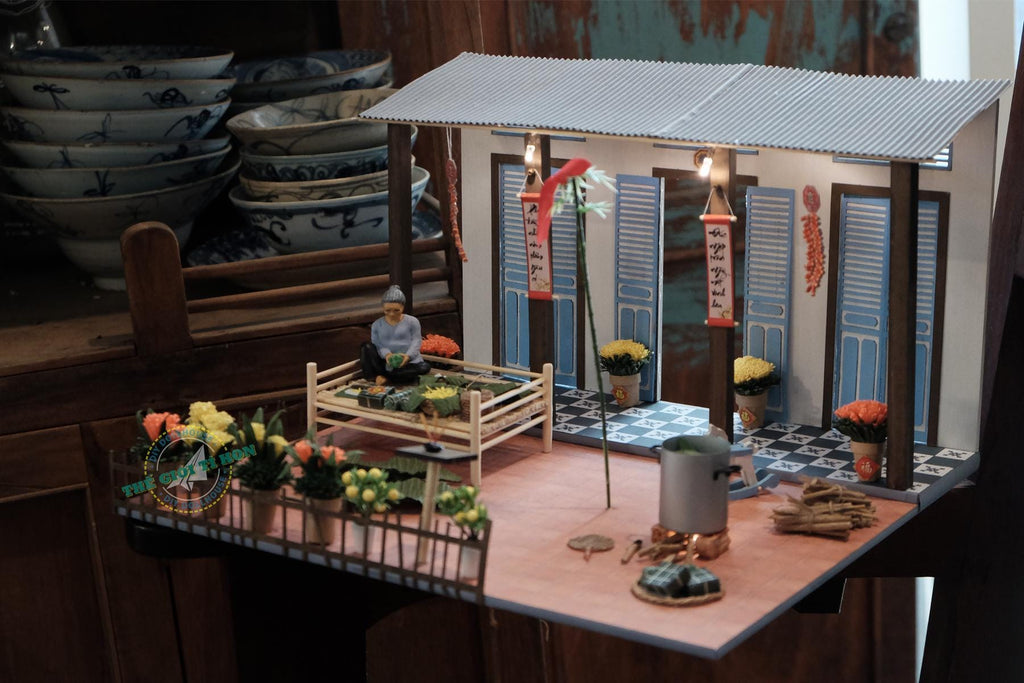 Miniature Vietnamese New Year Yard DIY Kit | Vietnamese Dollhouse | Lunar New Year Gift | Mô Hình Tết Sum Vầy | Make Your Own Dollhouse