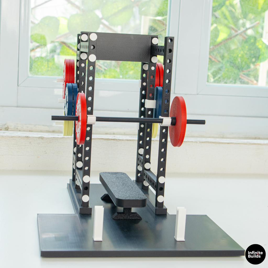 Fitness Powerlifting PR Tracker | 1:12 Mini Gym Bench Press Set | Custom Personal Record Display | Dollhouse Gym Decor | Gift for Gym Lovers