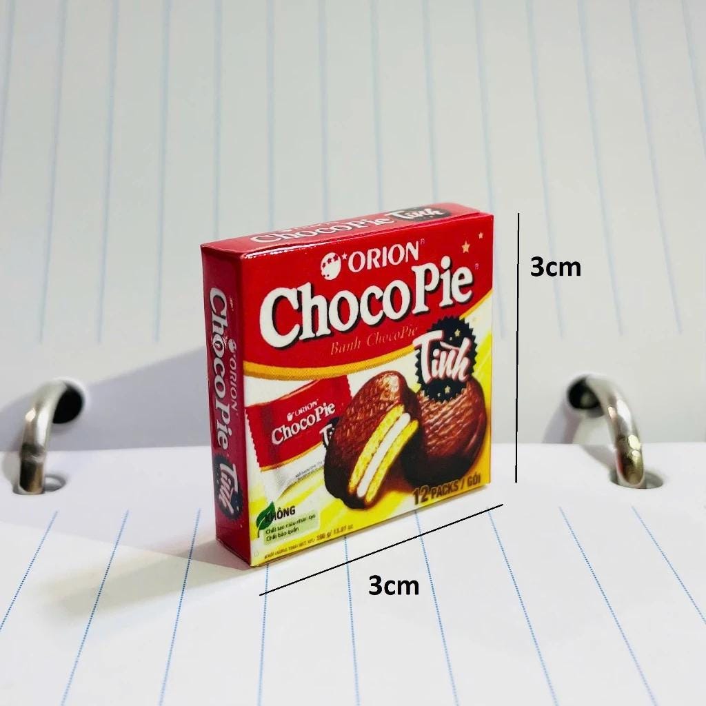 Mini ChocoPie Box | Set of 2 | Scale 1:12 | Miniature Food | Dollhouse Snacks | Asian Mini Snacks | Asian Mini Supermarket