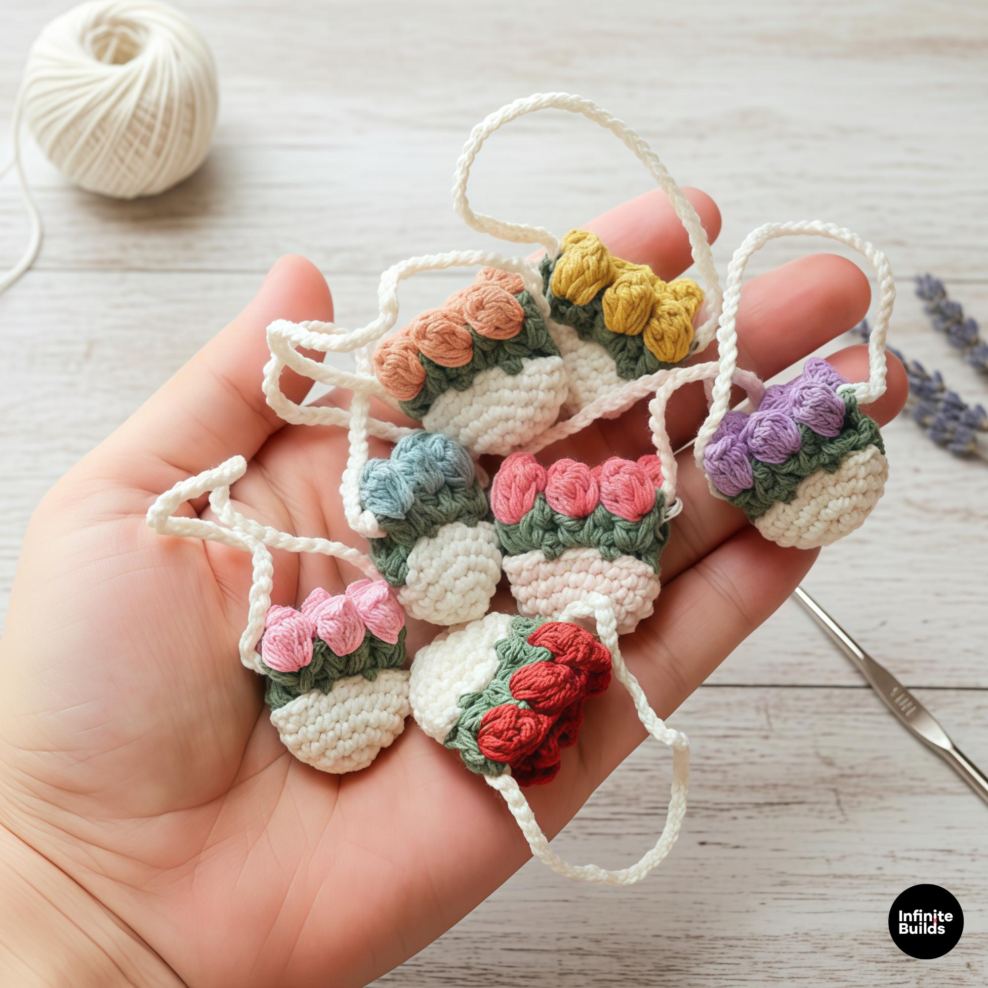 Mini Crochet Bag Set of 2 | Handmade Doll Purse | Cute Mini Yarn Bag for Dolls, Displays & Collectibles