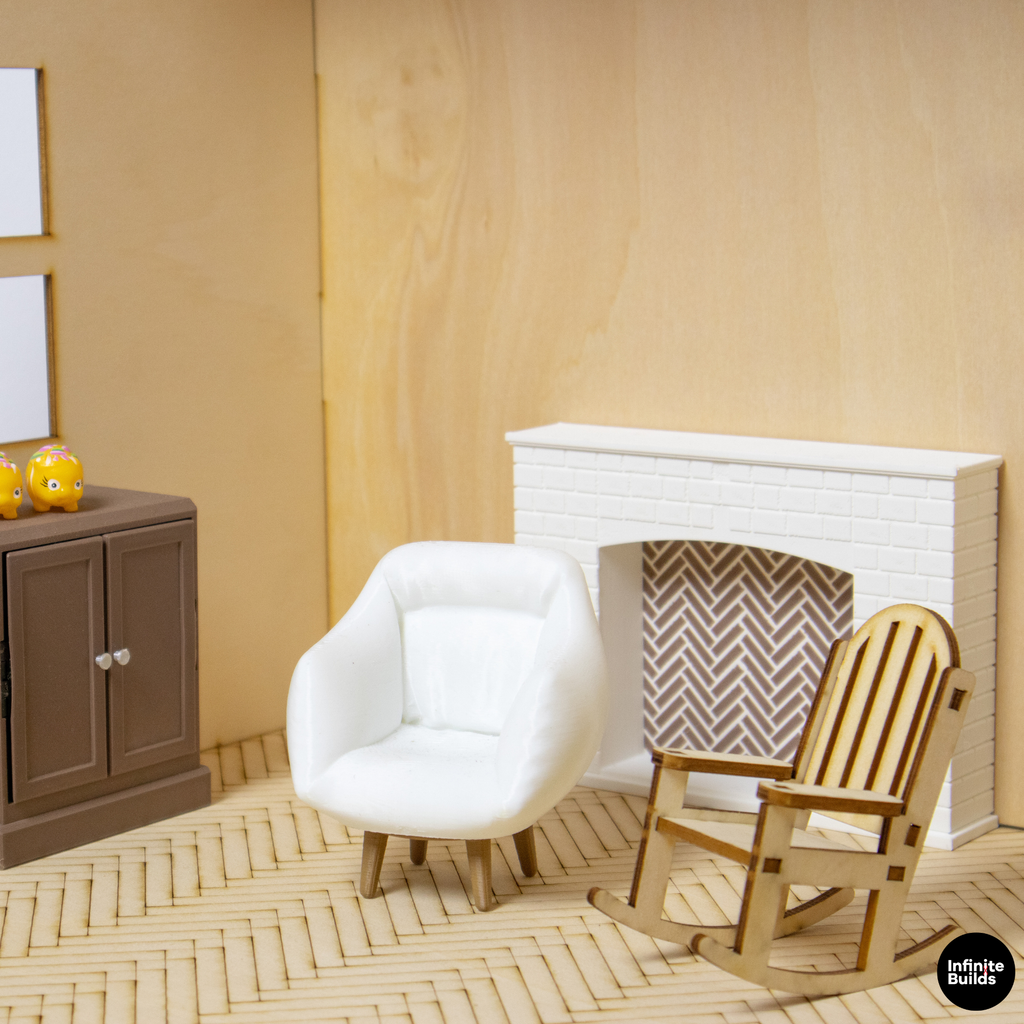 Miniature Room Backdrop 1:12 Wooden