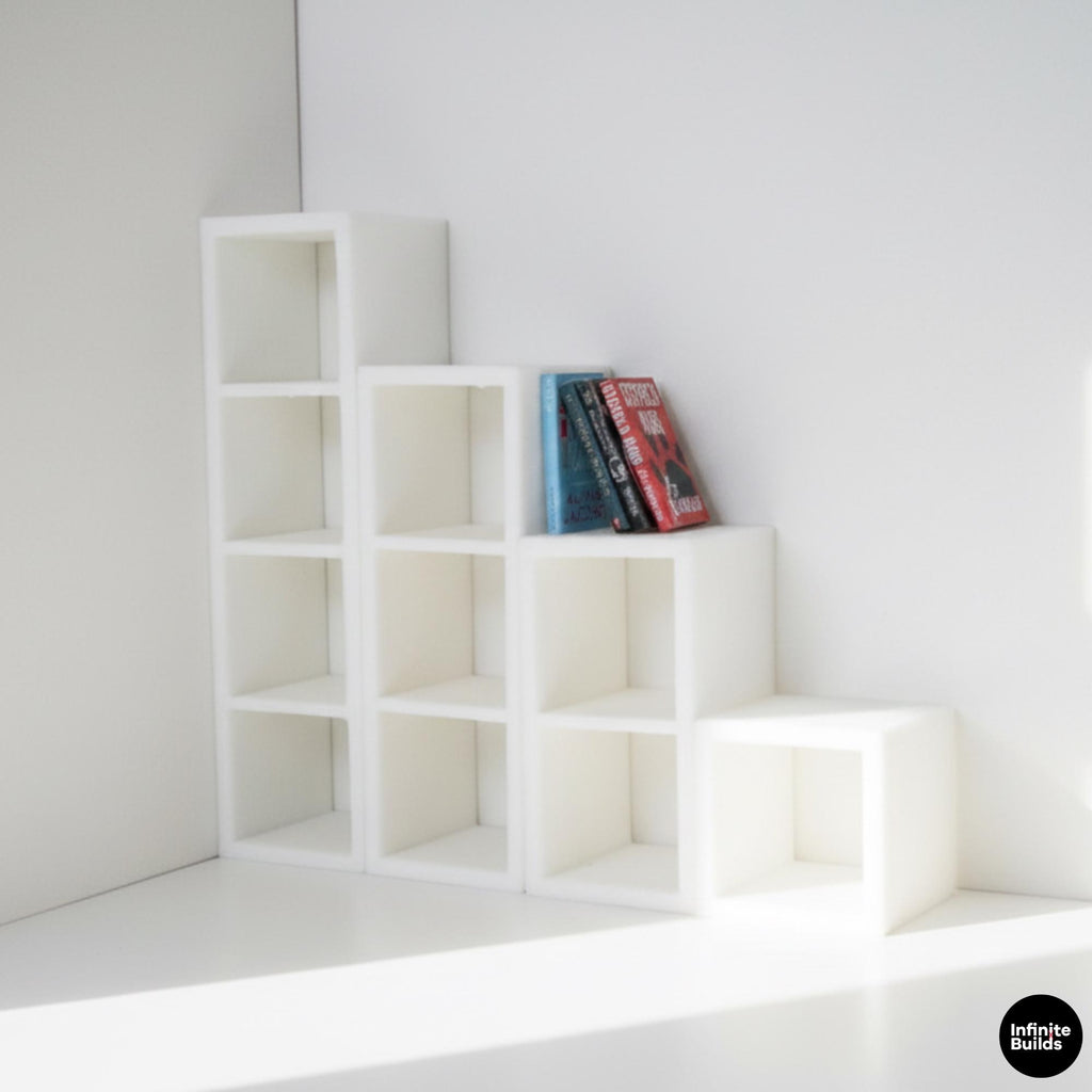 Miniature Ikea Kallax Shelves | 1:12 Scale | Dollhouse Shelves | Mini Living Room | Mini Furniture | Roombox Furniture | Miniature Storage