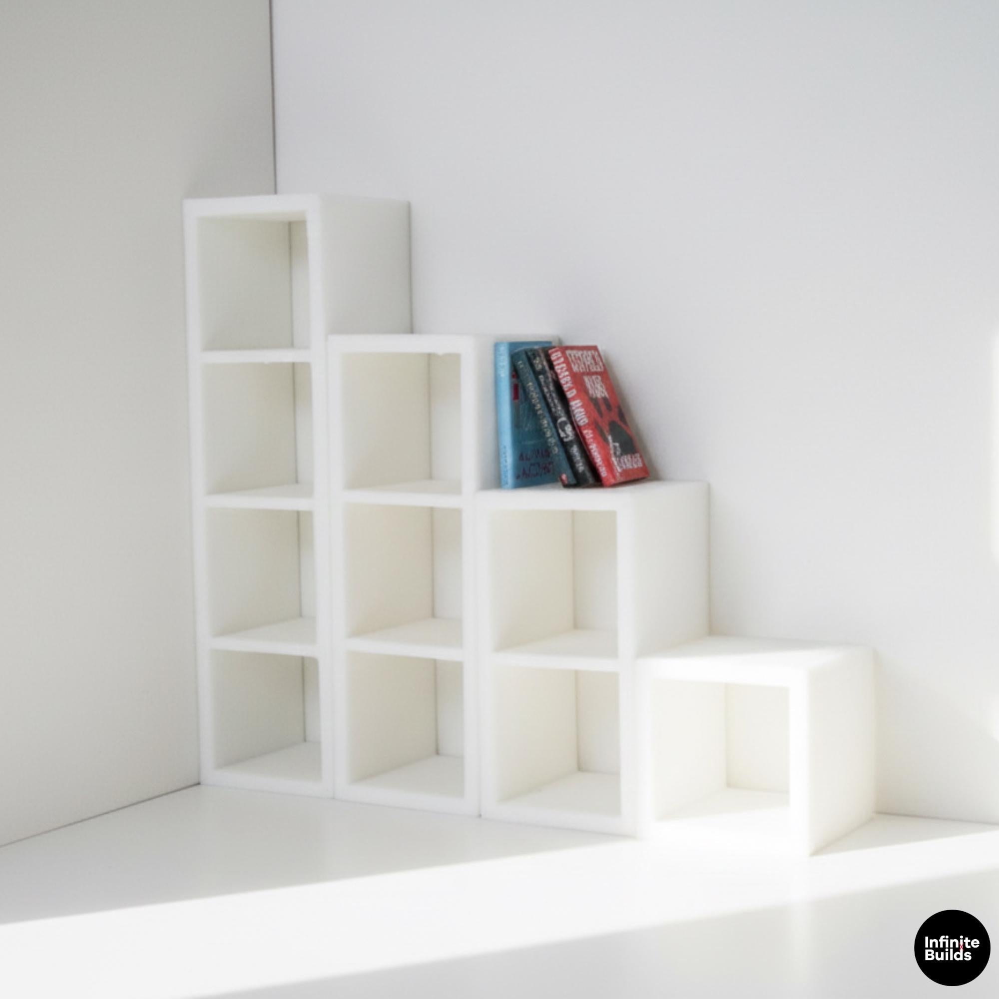 Miniature Ikea Kallax Shelves | 1:12 Scale | Dollhouse Shelves | Mini Living Room | Mini Furniture | Roombox Furniture | Miniature Storage