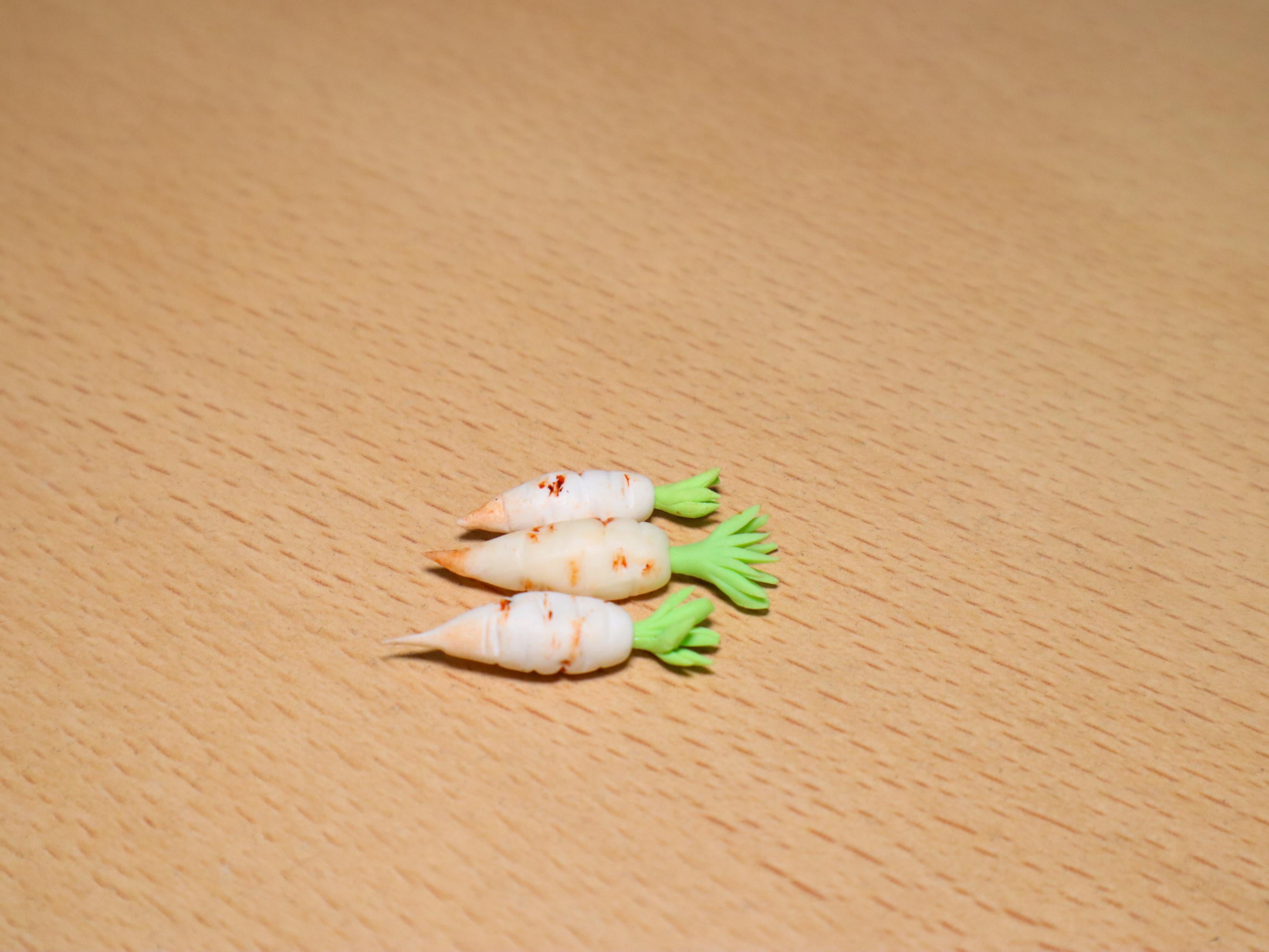 Handmade Miniature Radishes (Set of 2): Polymer Clay Dollhouse Food